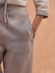 "Cara Color-Blocked Linen Pant