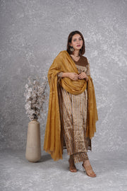 Gold & grey tissue silk kurta set