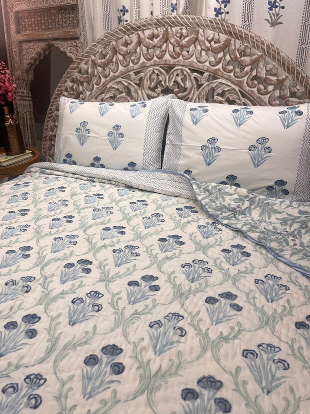 Lily Blue Bedding Set