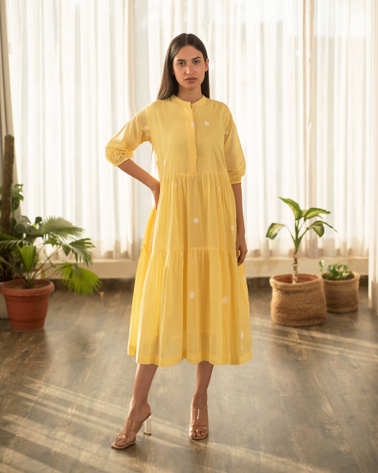 Yellow Polka Tier Dress