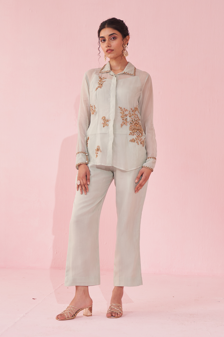 GULMINA ICE BLUE SHIRT PANT SET
