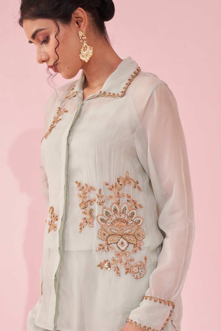 GULMINA ICE BLUE SHIRT PANT SET