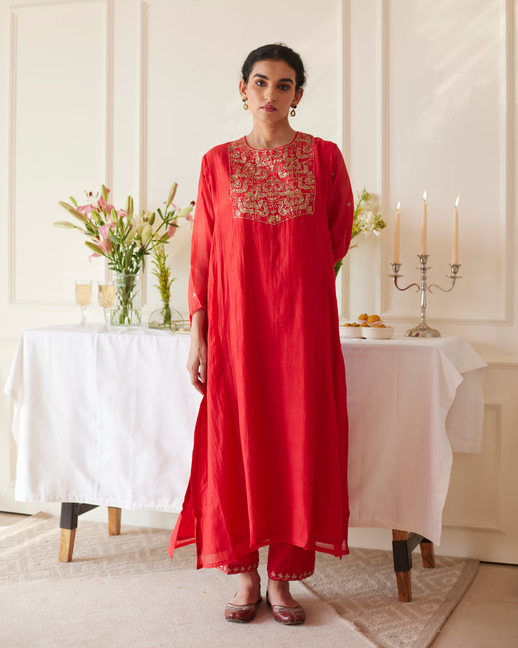 Scarlet Festive Kurta Set