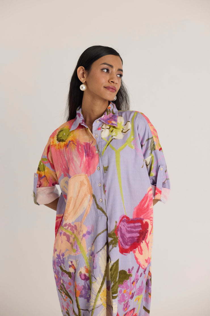 DOLLY PURPLE SHIRT DRESS