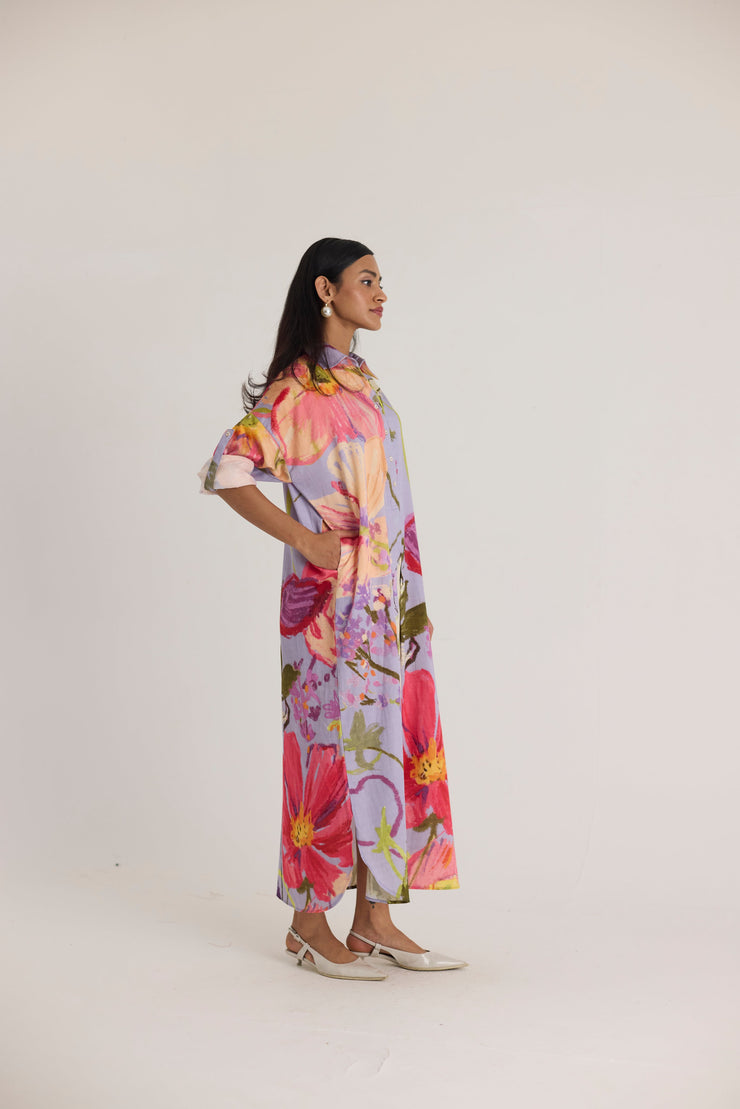 DOLLY PURPLE SHIRT DRESS