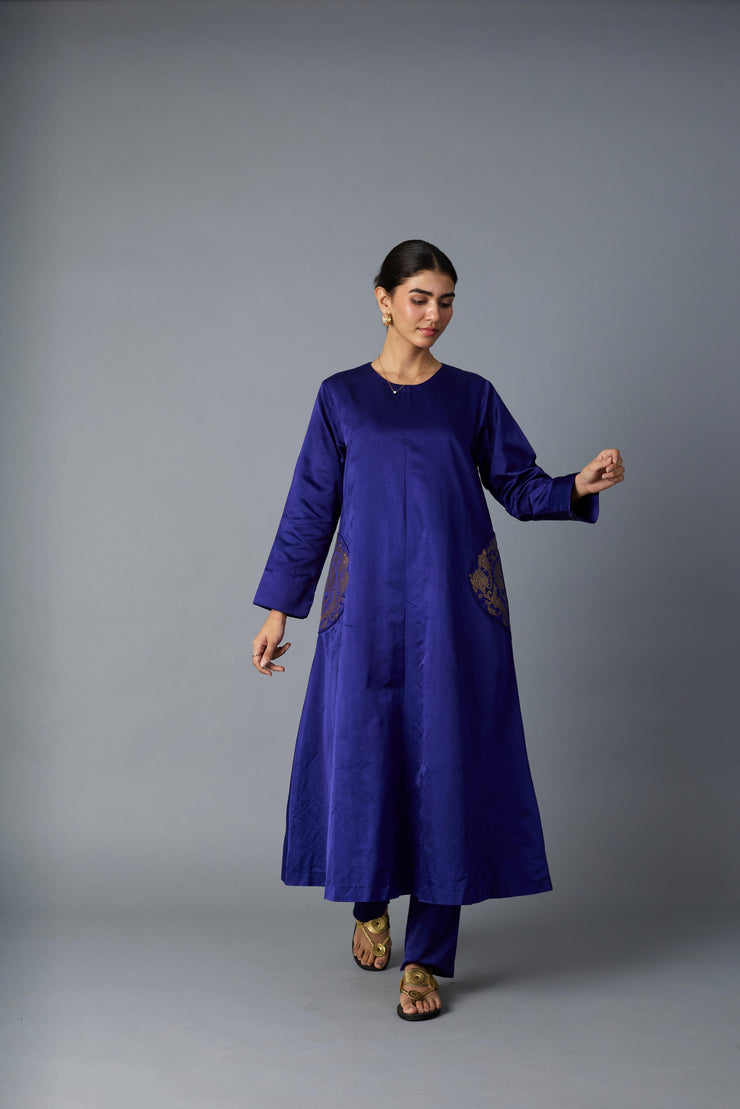 GEET SILK KURTA SET ROYAL BLUE (SET OF TWO ) – Story Of India