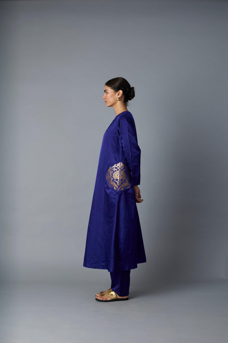 GEET SILK KURTA SET ROYAL BLUE (SET OF TWO ) – Story Of India