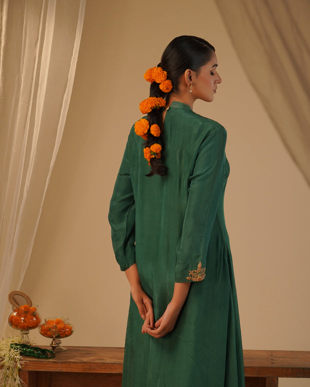 Green High-neck Tunic Set