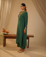 Green High-neck Tunic Set