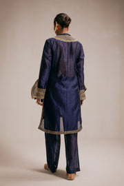 blue high low kurta set