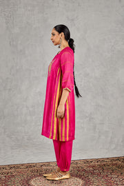 HOT PINK TREE EMBROIDERY KURTA