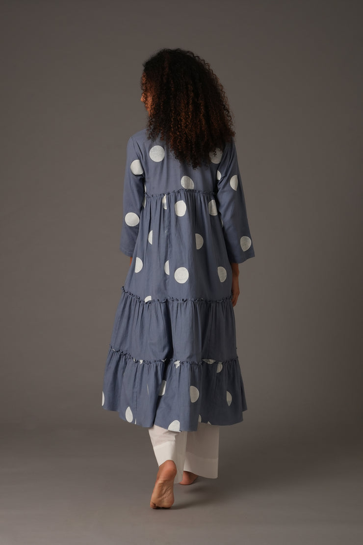 Powder Blue polka frill dress Co-ord