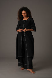 Black Embroidery  Dress Co-ord