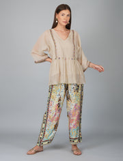 MELANGE PRINT PANTS WITH OVERSIZED TOP
