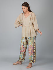 MELANGE PRINT PANTS WITH OVERSIZED TOP