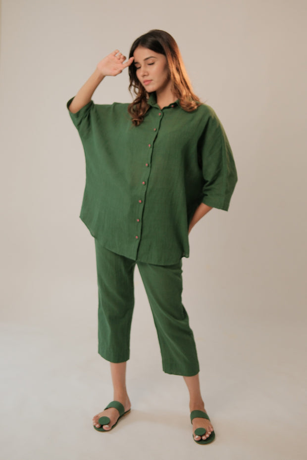 Forest Green Shirt Coord Set