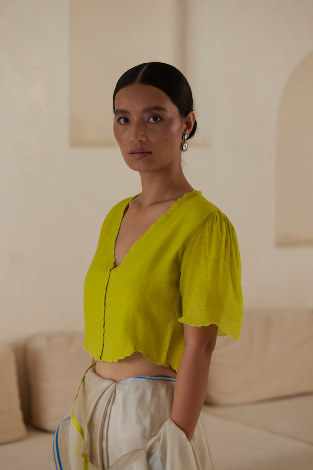 Fleeting Moments Lime Blouse