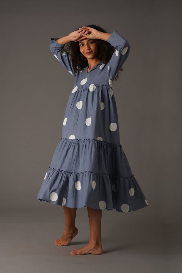 Powder Blue polka frill dress