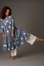 Powder Blue polka frill dress Co-ord