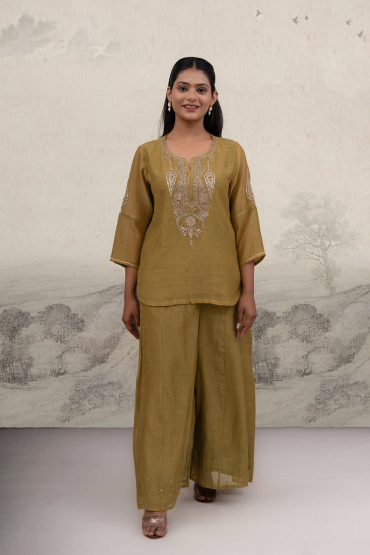 Mehendi Green top and Palazzo