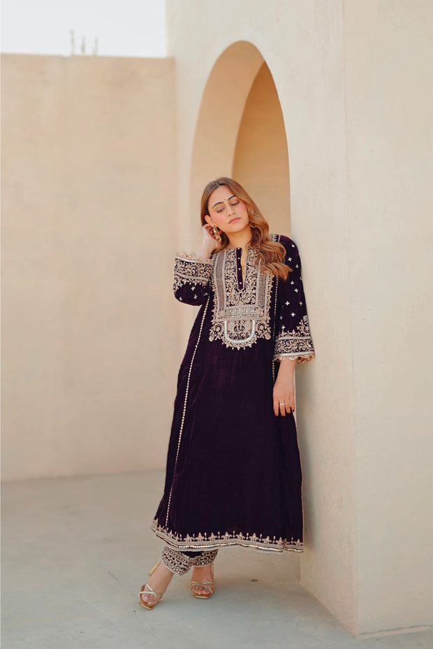 Marya - Long A-line Kurta with Salwar