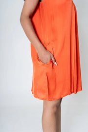 Orange-Pink Color-Block Short Dress