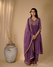 Lavender Yoke Kurta set