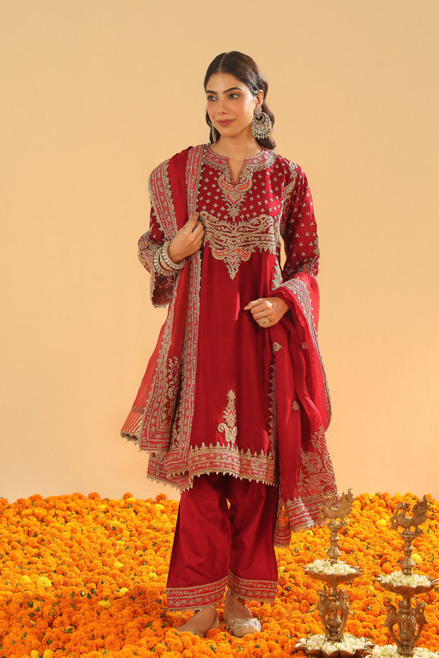 Short Chauga with Khada Dupatta