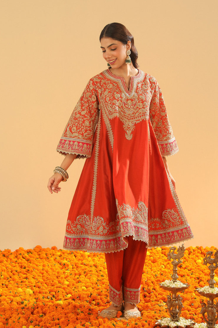 Short Chauga with Khada Dupatta