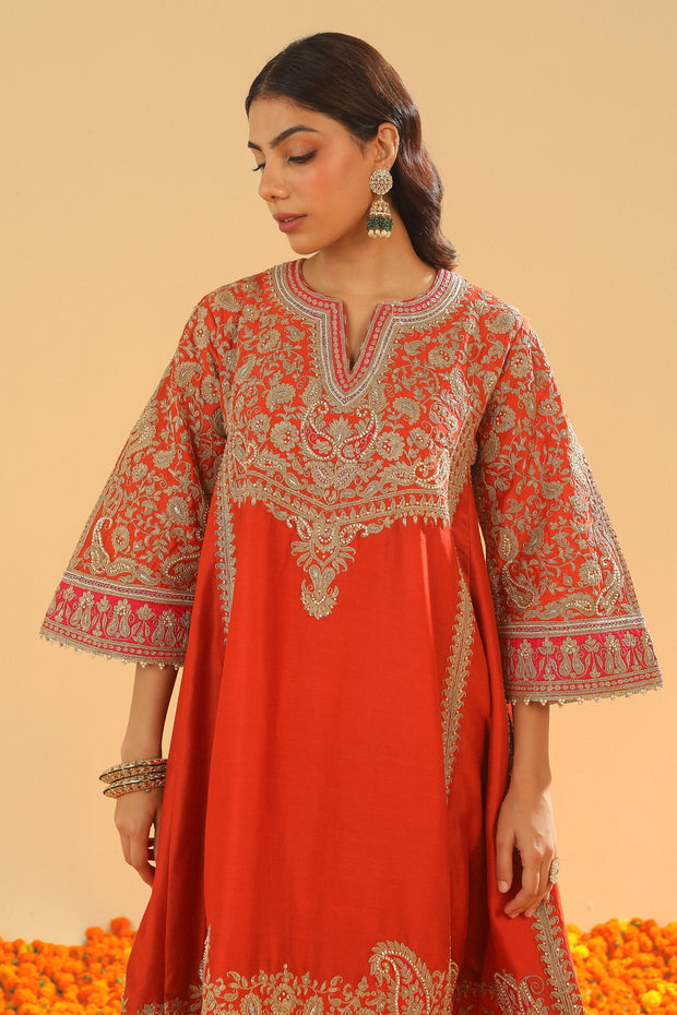 Short Chauga with Khada Dupatta