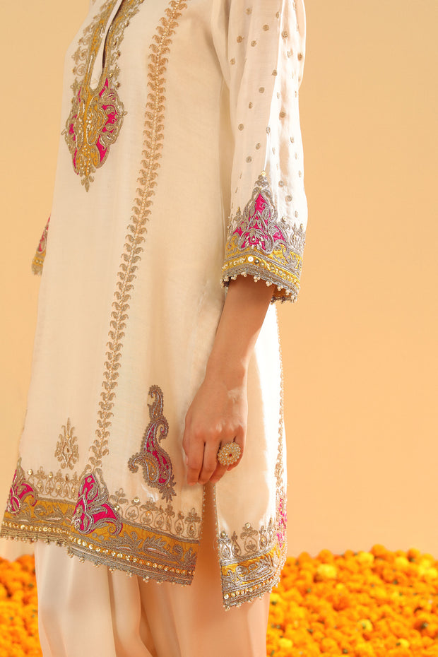 Short Kurta with Salwar and Dupatta