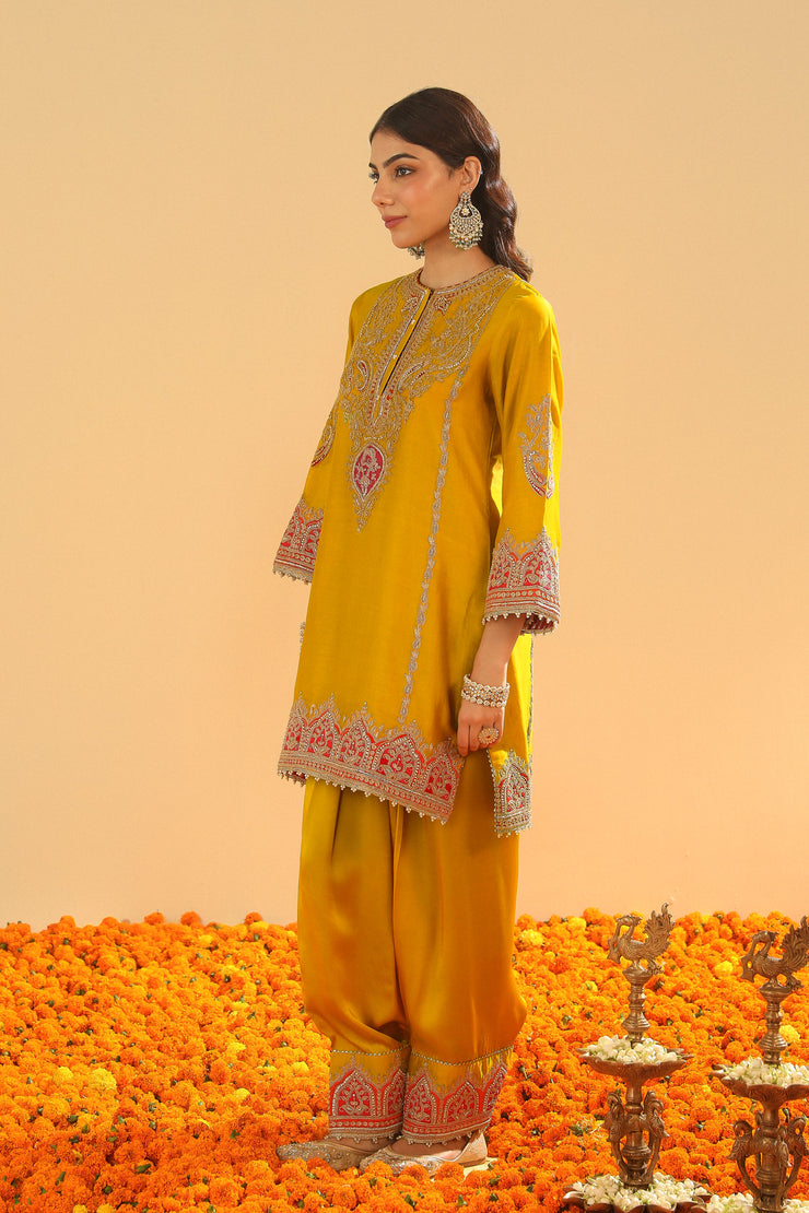 Short Kurta with Salwar and Dupatta