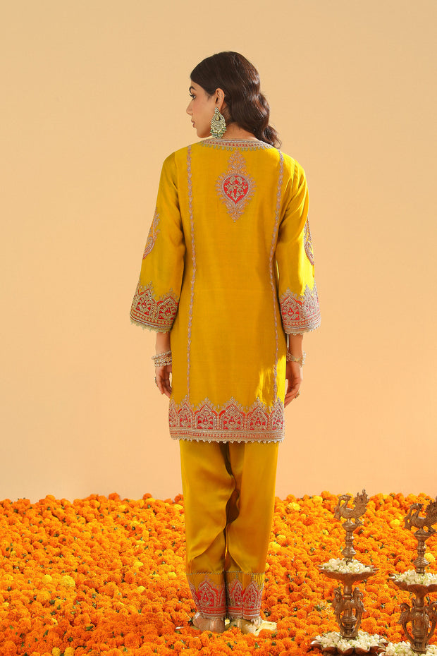 Short Kurta with Salwar and Dupatta