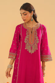 Long A-line Kurta with Palazzo and Dupatta