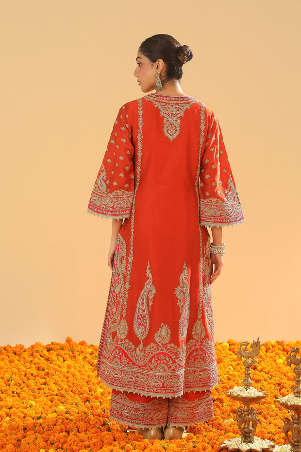 A-Line Kurta with Palazzo and Dupatta