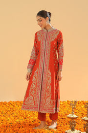 Long A-line Jacket with Pant and Dupatta