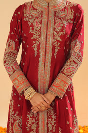 Long A-line Jacket with Pant and Dupatta