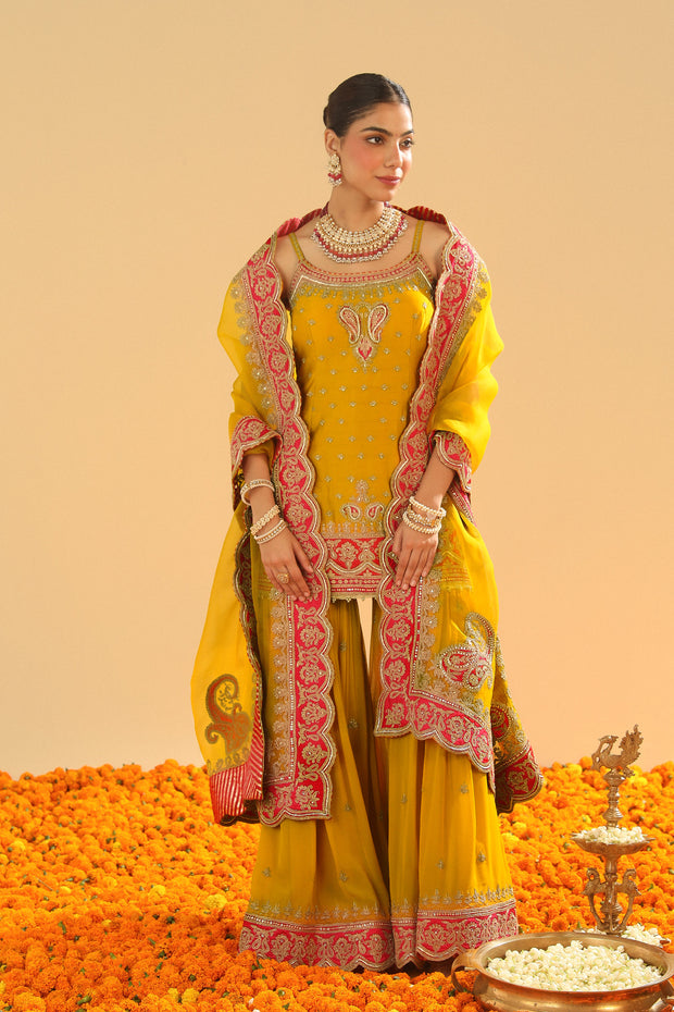 Short Kurta with Garara and Dupatta