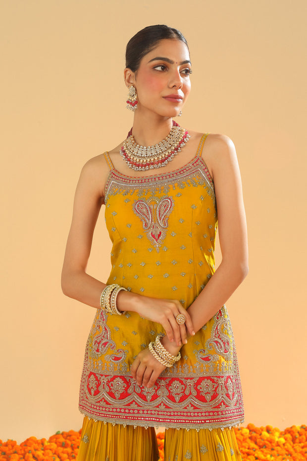 Short Kurta with Garara and Dupatta