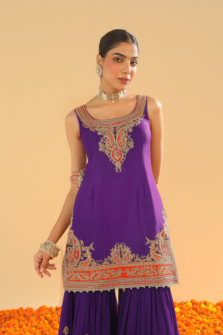 Short Kurta with Garara and Dupatta