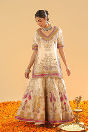 Short Kurta with Sharara and Dupatta