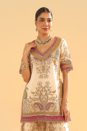 Short Kurta with Sharara and Dupatta