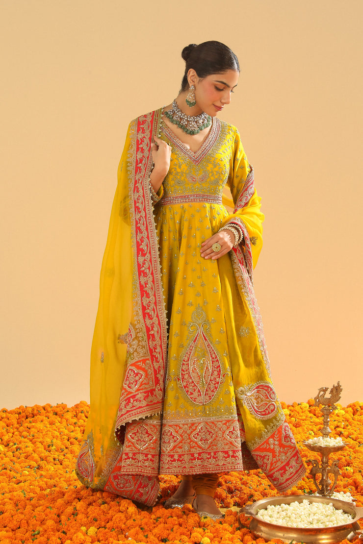 Anarkali with chooridaar and Dupatta