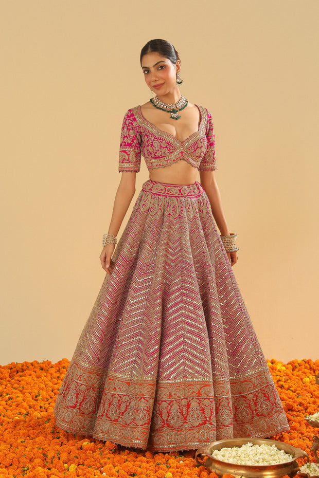 Blouse with Lehenga with Dupatta