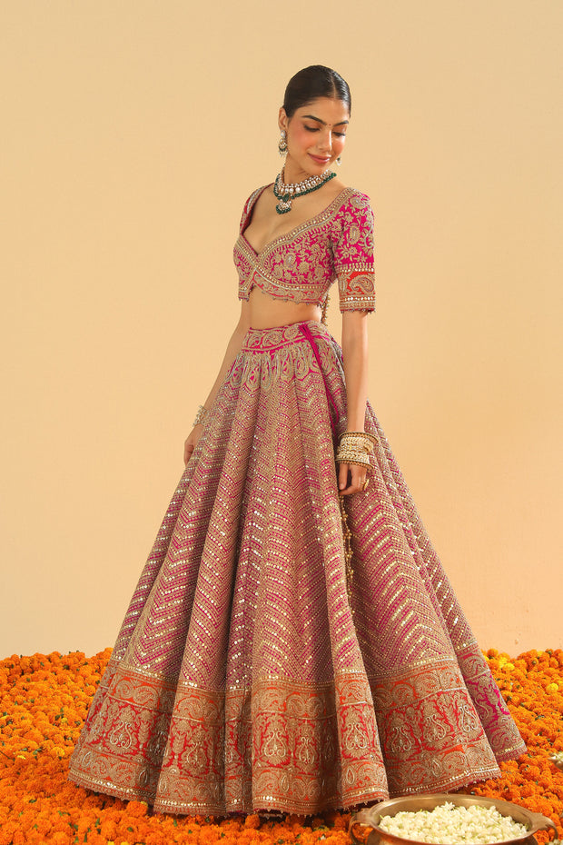 Blouse with Lehenga with Dupatta