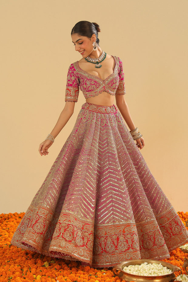 Blouse with Lehenga with Dupatta