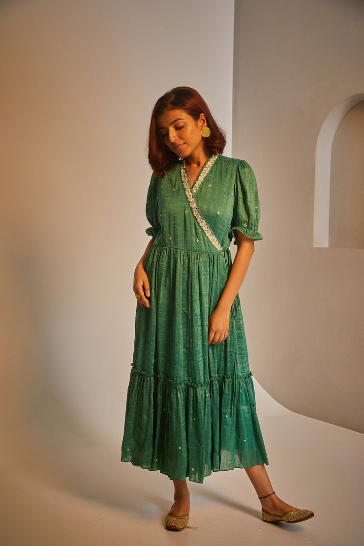 Daisy Wrap-around Dress - Green