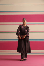 Silent Dawn Kurta Pant Set - Brown