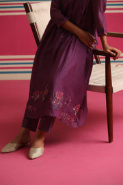 Moon Petal Kurta Pant Set - Purple