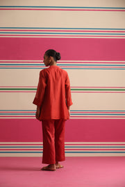 Blush Wood Cord Set - Red